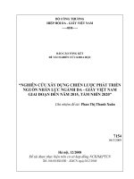 NGHIÊN CỨU XÂY DỰNG CHIẾN LƯỢC PHÁT TRIỂN NGUỒN NHÂN LỰC NGÀNH DA - GIẦY VIỆT NAM GIAI ĐOẠN ĐẾN NĂM 2015, TẦM NHÌN 2020