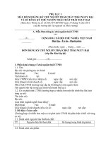 Mẫu đơn đăng ký chủ nguồn thải CTNH