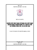 nghiên cứu thực trạng sử dụng các chất dạng amphetamin ở nhóm người từ 15 đến 60 tuổi tại phường sông cầu thị xẫ bắc cạn