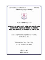 hiệu quả truyền thông giáo dục sức khỏe liên kiến thức thực hành về bệnh sỏi thận của người dân xã an lão huyện bình lục tỉnh hà nam