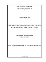 PHÁT TRIỂN KINH DOANH NGOẠI HỐI TẠI NGÂN HÀNG TMCP VIỆT NAM THỊNH VƯỢNG