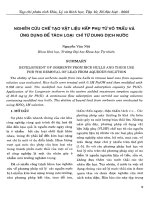 Nghiên cứu chế tạo vật liệu hấp phụ từ vỏ trấu và ứng dụng để tách loại chì từ dung dịch nước 2005