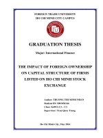 (1)THE IMPACT OF FOREIGN OWNERSHIP ON CAPITAL STRUCTURE OF FIRMS LISTED ON HO CHI MINH STOCK EXCHANGE 