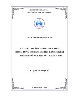 Các yếu tố ảnh hưởng đến mức độ sử dụng dịch vụ mobile banking tại thành phố nha trang   khánh hòa 