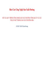 Quy trình công nghệ sản xuất đường tổng quát và các thuật ngữ trong sản xuất đường mía