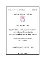 Đặc điểm lâm sàng, cận lâm sàng và chức năng thông khí phổi trên bệnh nhân xơ cứng bì hệ thống