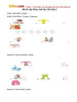 Bài tập ôn hè môn Tiếng Anh lớp 3 lên lớp 4