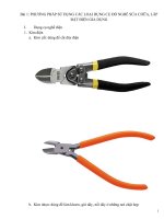 PHƯƠNG PHÁP sử DỤNG các LOẠI DỤNG cụ đồ NGHỀ sửa CHỮA, lắp đặt điện GIA DỤNG 