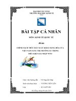 CHÍNH SÁCH THÚC ĐẨY XUẤT KHẨU HÀNG HÓA CỦA VIỆT NAM SANG THỊ TRƯỜNG EU TRONG ĐIỀU KIỆN GIA NHẬP WTO