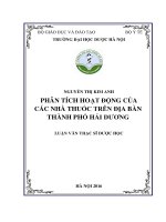 Phân tích hoạt động của các nhà thuốc trên địa bàn thành phố hải dương 