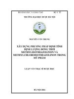 Xây dựng phương pháp định tính định lượng đồng thời methylisothiazolinon và methylchloroisothiazolinon trong mỹ phẩm 