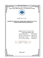 Nghiên cứu sản xuất kháng sinh vancomycin từ xạ khuẩn streptomyces orientalis