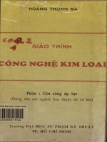 Giáo trình công nghệ kim loại  phần gia công áp lực dùng cho các ngành học thuộc hệ cơ khí  hoàng trọng bá, pdf