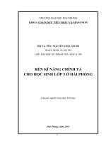 RÈN kĩ NĂNG CHÍNH tả CHO học SINH lớp 3 ở hải PHÒNG 