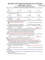 Đề thi TNTHPT 2016 môn lí có bài giải và đề tham khảo