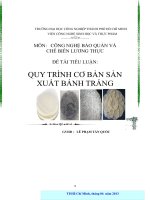 Quy trình cơ bản sản xuất bánh tráng
