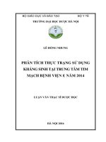 Phân tích thực trạng sử dụng kháng sinh tại trung tâm tim mạch bệnh viện e năm 2014 