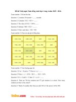 Đề thi Violympic Toán tiếng Anh lớp 4 vòng 4 năm 2015 - 2016