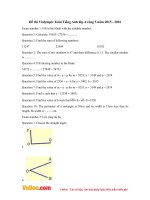 Đề thi Violympic Toán Tiếng Anh lớp 4 vòng 5 năm 2015 - 2016