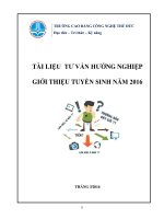 TÀI LIỆU TƯ VẤN HƯỚNG NGHIỆP GIỚI THIỆU TUYỂN SINH NĂM 2016
