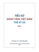 TIỂU SỬ DANH TĂNG VIỆT NAM THẾ KỈ XX