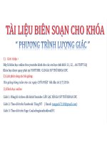 TÀI LIỆU BIÊN SOẠN CHO KHÓA PHƯƠNG TRÌNH LƯỢNG GIÁC