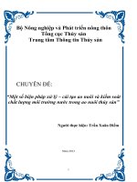 Một số biện pháp xử lý – cải tạo ao nuôi và kiểm soát chất lượng môi trường nước trong ao nuôi thủy sản