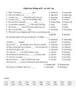 Adjectives Ending with -ed and –ing