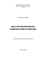 Quản lý phát triển đội ngũ giảng viên ở trường đại học chính trị, bộ quốc phòng