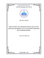 Một số nhân tố ảnh hưởng đến sự quan tâm tham gia bảo hiểm y tế của người dân trên địa bàn tỉnh khánh hòa  pdf