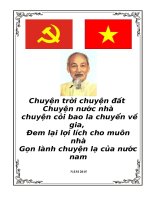 CHUYỆN TRỜI CHUYỆN đất CHUYỆN nước NHÀ CHUYỆN cõi BAO LA CHUYỂN về GIA ĐEM lại lợi ÍCH CHO MUÔN NHÀ gọn LÀNH CHUYỆN lạ của nước NAM 