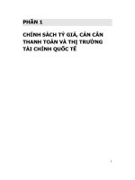 CHÍNH SÁCH TỶ GIÁ ,CÁN CÂN THANH TOÁN VÀ THỊ TRƯỜNG TÀI CHÍNH QUỐC TẾ