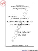 HUY ĐỘNG VỐN FDI VÀO VIỆT NAMTHỰC TRẠNG VÀ GIẢI PHÁP