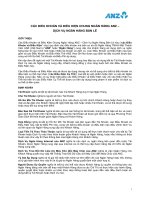 CÁC ĐIỀU KHOẢN VÀ ĐIỀU KIỆN CHUNG NGÂN HÀNG ANZ – DỊCH VỤ NGÂN HÀNG BÁN LẺ