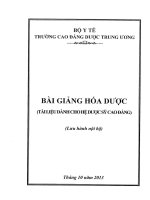 BÀI GIẢNG hóa dược bản 1 