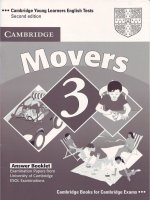 Cambridge English Movers 3 Answers Booklet