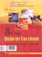 Bài tập quản trị tài chính  tóm tắt lý thuyết, bài tập và bài giải mẫu  hồ tấn tuyến
