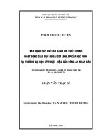 Xây dựng các chỉ báo đánh giá chất lượng hoạt động giáo dục ngoài giờ lên lớp của học viên tại trường đại học kỹ thuật   hậu cần công an nhân dân 