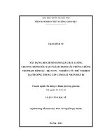 Xây dựng bộ chỉ số đánh giá chất lượng chương trình đào tạo ngành trinh sát phòng chống tội phạm hình sự   hệ TCCN   nghiên cứu thử nghiệm tại trường trung cấp cảnh sát nhân dân III 