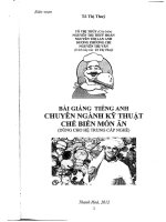 bài giảng tiếng anh kỹ thuật chế biến món ăn toàn tập 