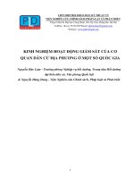 KINH NGHIỆM HOẠT ĐỘNG GIÁM SÁT CỦA CƠ QUAN DÂN CỬ ĐỊA PHƯƠNG Ở MỘT SỐ QUỐC GIA