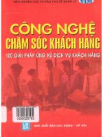 Công nghệ chăm sóc khách hàng  100 giải pháp ứng xử dịch vụ khách hàng  trung tâm thông tin và tư vấn doanh nghiệp (nhóm biên soạn)