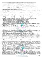 ĐỀ và lời GIẢI CHI TIẾT THPT QUỐC GIA  môn vật lý  2016