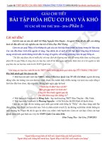 RÈN TƯ DUY GIẢI NHANH CÁC BÀI TẬP HÓA HỌC KHÓ ĐIỂM CAO CÁC ĐỀ THI THỬ