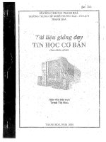 TÀI LIỆU GIẢNG dạy TIN học cơ bản 