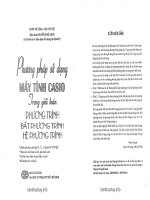 PHƯƠNG PHÁP sử DỤNG máy TÍNH CASIO TRONG GIẢI TOÁN PHƯƠNG TRÌNH bất PHƯƠNG TRÌNH hệ PHƯƠNG TRÌNH 