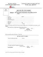 ĐƠN XIN xét tốt NGHIỆP hệ tín CHỈ 