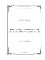 Nghiên cứu sự gắn kết của nhân viên đối với tổng công ty xăng dầu quân đội  