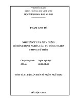 Nghiên cứu và xây dựng mô hình định nghĩa các từ đồng nghĩa trong từ điển (TT)