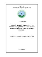 Phân tích thực trạng kê đơn thuốc ngoại trú tại bệnh viện đa khoa thành phố thái bình năm 2015 